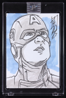 Captain America | Marvel | Original Art Sketch Card by Tom Hodges (1/1 Original Art) at PristineAuction.com