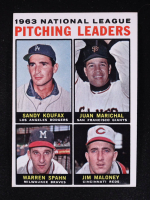 Sandy Koufax / Juan Marichal / Warren Spahn / Jim Maloney 1964 Topps #3 NL Pitching Leaders at PristineAuction.com