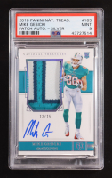 Mike Gesicki 2018 Panini National Treasures JSY Patch Holo Silver Auto #183 RC #22/25 (PSA 9) at PristineAuction.com