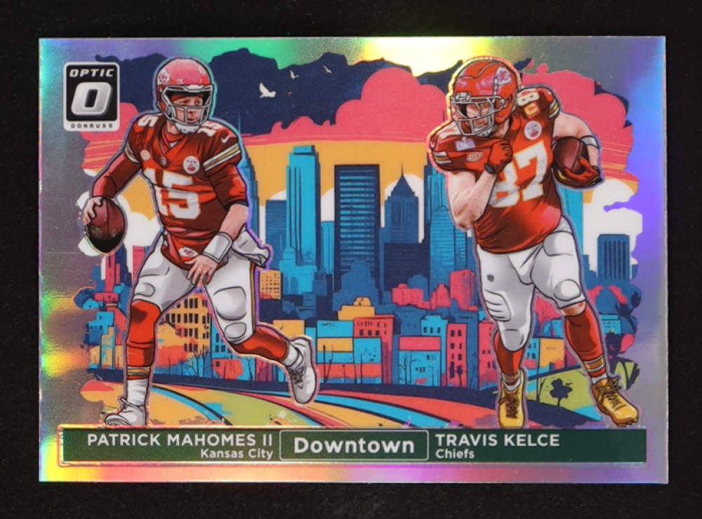 Patrick Mahomes II / Travis Kelce 2024 Donruss Optic Downtown Duos #3