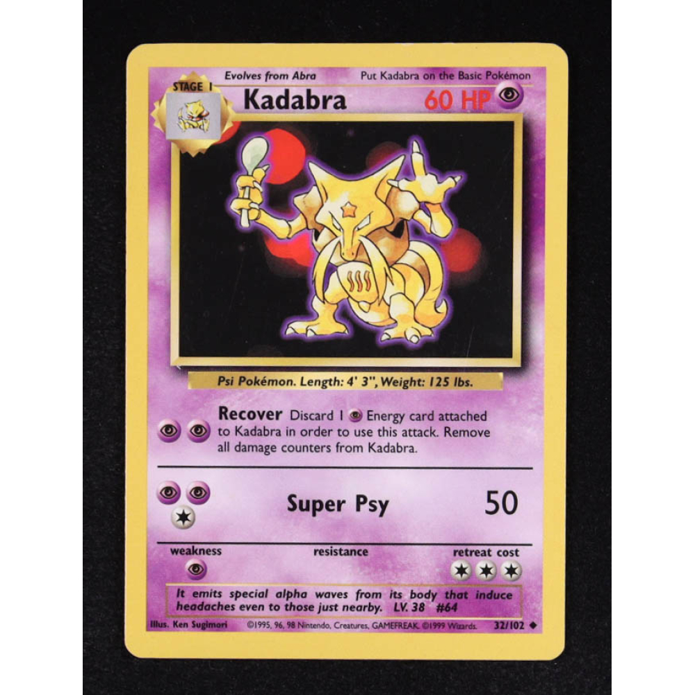 Kadabra 1999 Pokemon Base #32 at PristineAuction.com