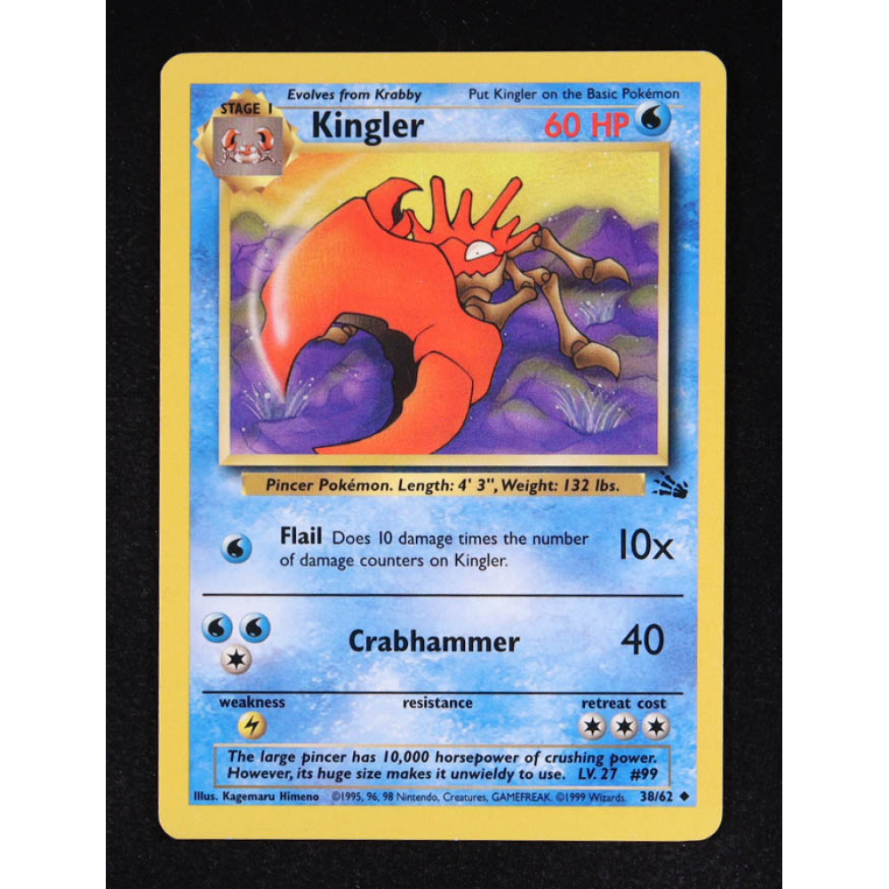 Kingler 1999 Pokemon Base Fossil #38 at PristineAuction.com