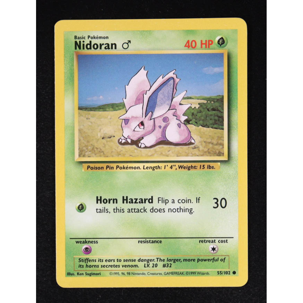 Nidoran M 1999 Pokemon Base #55 at PristineAuction.com