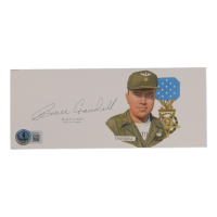 Bruce P. Crandall Signed 3x7.5 Cut with Portrait (Beckett) at PristineAuction.com