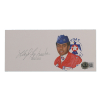 Lloyd "Fig" Newton Signed 3x7.5 Cut with Portrait (Beckett) at PristineAuction.com