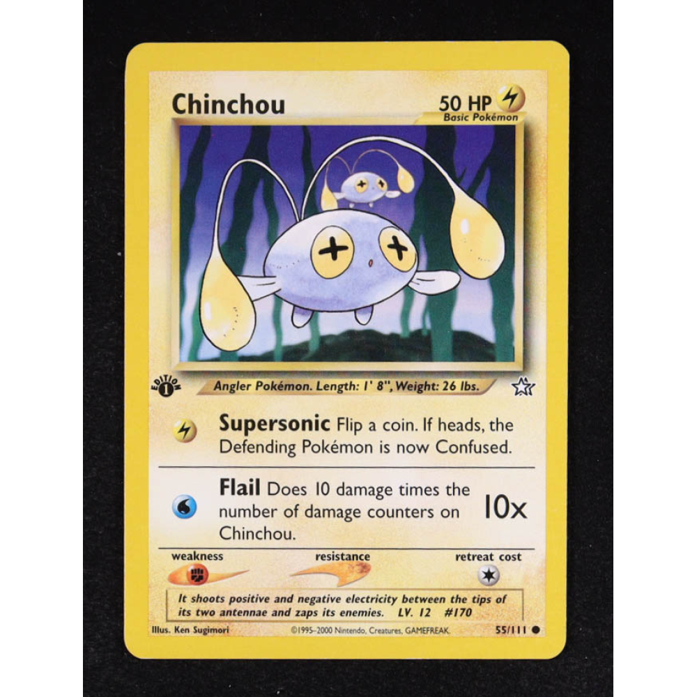 Chinchou 2000 Pokemon Neo Genesis 1st Edition #55 RR at PristineAuction.com
