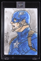 Captain America | Marvel | Original Art Sketch Card by Tom Hodges (1/1 Original Art) at PristineAuction.com