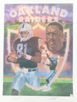 Tim Brown Signed Raiders 20x26 Mitchell Heinze Art Lithograph (Autograph Reference) at PristineAuction.com