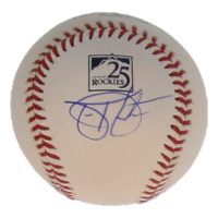 Todd Helton Signed OML Rockies 25th Anniversary Logo Baseball (JSA) at PristineAuction.com