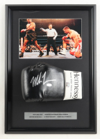 Mike Tyson Signed Custom Framed Hennessy Boxing Glove Display with Photo & Stat Plaque (PSA & Tyson) at PristineAuction.com
