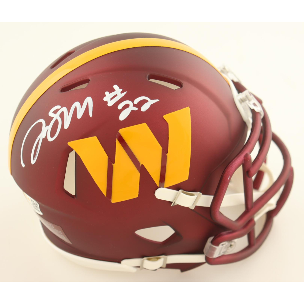 Jacory Croskey-Merritt Signed Commanders Speed Mini Helmet (JSA) at PristineAuction.com