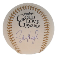 Jason Heyward Signed Gold Glove Award Logo Baseball (JSA) at PristineAuction.com