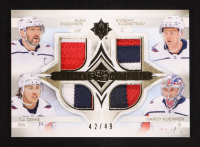 Alex Ovechkin / Evgeny Kuznetsov / T.J. Oshie / Darcy Kuemper 2023-24 Ultimate Collection Ultimate Quad Materials Gold Patch #QMCAPS #42/49 at PristineAuction.com