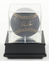 Nolan Ryan Signed Black Leather OML Baseball In Display Case (PSA) at PristineAuction.com