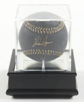 Nolan Ryan Signed Black Leather OML Baseball In Display Case (PSA) at PristineAuction.com