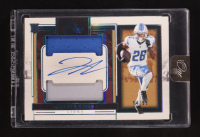 Jahmyr Gibbs 2023 Panini One Rookie Dual Patch Autographs Blue #38 RC #94/99 at PristineAuction.com
