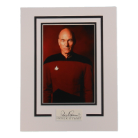 Patrick Stewart Signed "Star Trek: The Next Generation" 11x14 Custom Matted Cut Display (ACOA) at PristineAuction.com