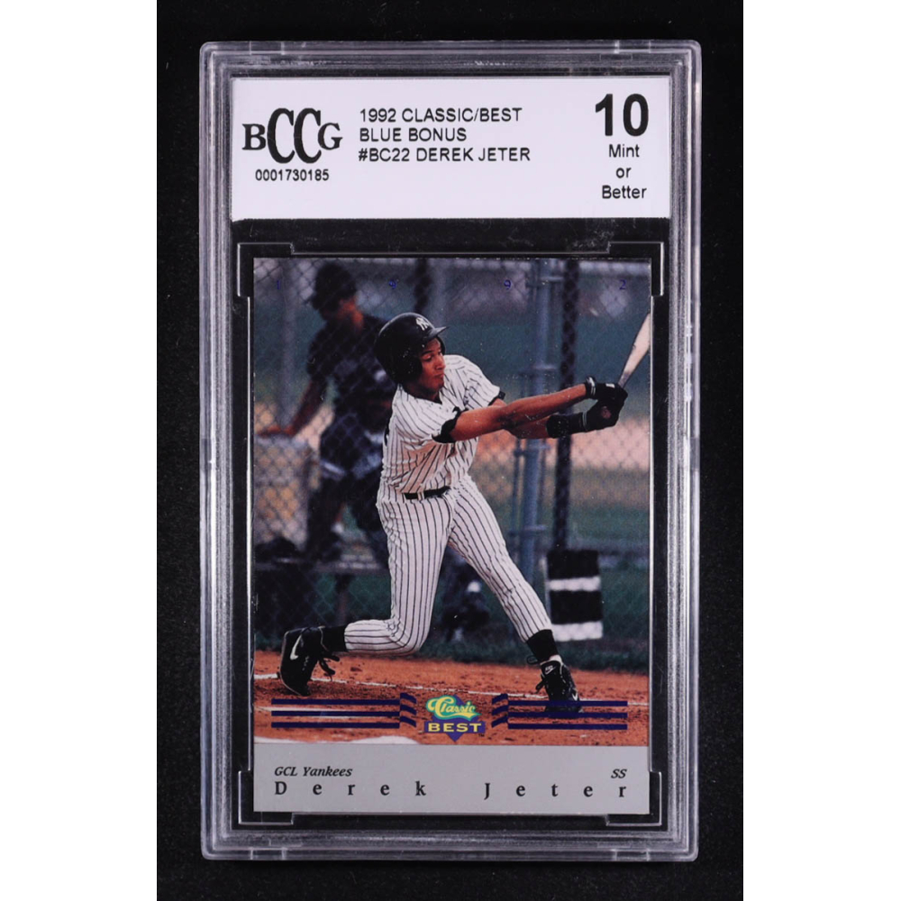 Derek Jeter 1992 Classic/Best Blue Bonus #BC22 RC (BCCG 10) at PristineAuction.com