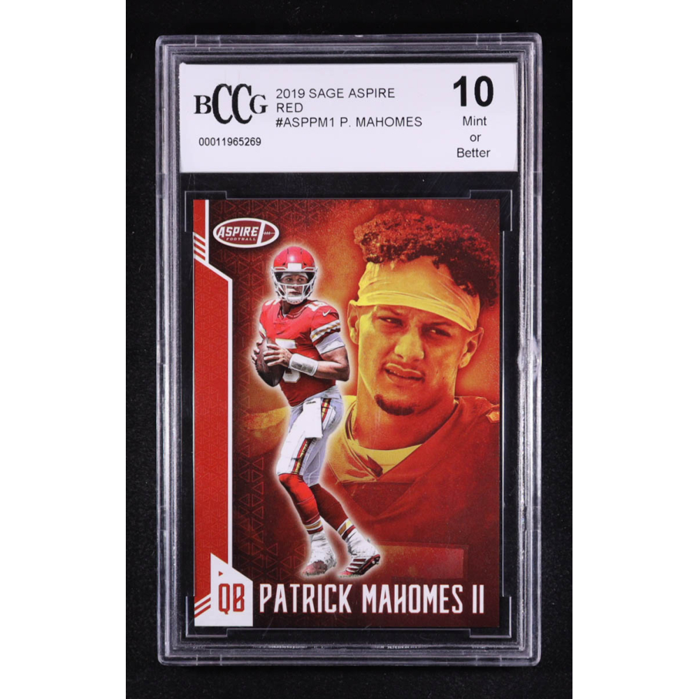 Patrick Mahomes II 2019 Sage Aspire Red #ASPPM1 (BCCG 10) at PristineAuction.com