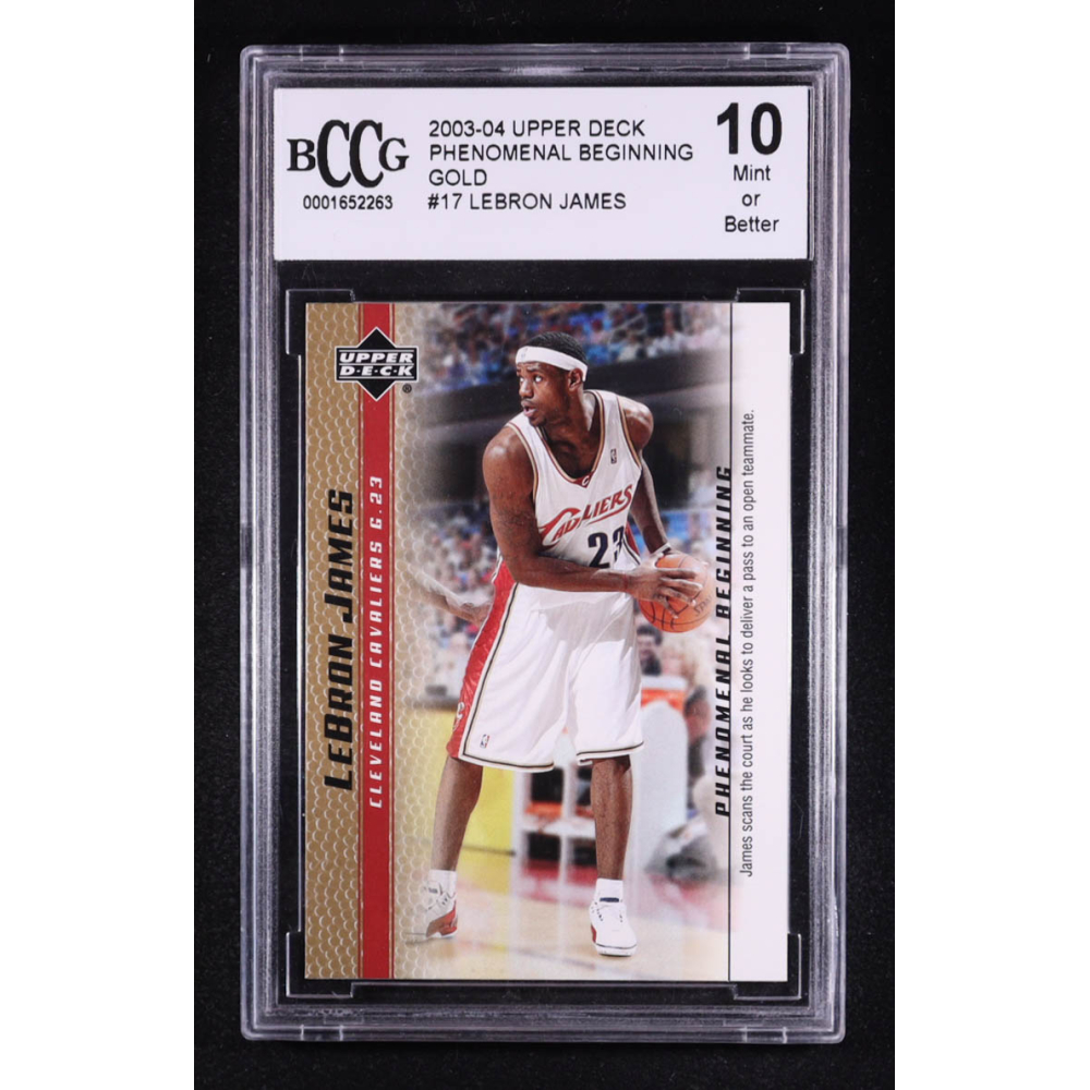 Lebron James 2003-04 Upper Deck Phenomenal Beginning Gold #17 RC (BCCG 10) at PristineAuction.com