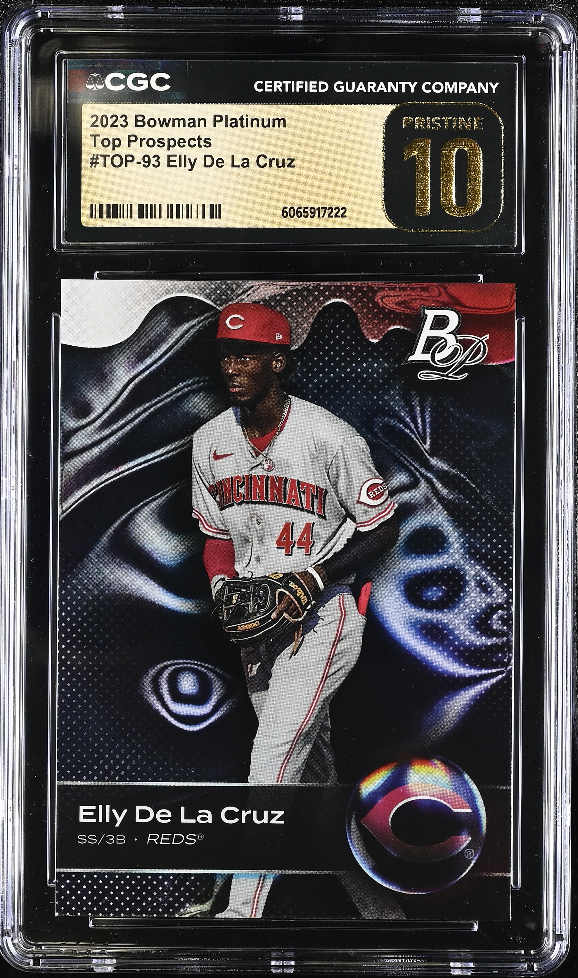 Elly De La Cruz 2023 Bowman Platinum Top Prospects #TOP-93 RC (CGC 10 | Black Label) at PristineAuction.com Elly De La Cruz 2023 Bowman Platinum Top Prospects #TOP-93 RC (CGC 10 | Black Label) at PristineAuction.com