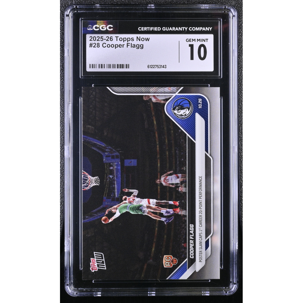 Cooper Flagg 2025-26 Topps Now #28 RC (CGC 10) at PristineAuction.com