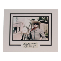 Clayton Moore Signed "The Lone Ranger" 11x14 Custom Matted Cut Display Inscribed "Lone Ranger" (ACOA) at PristineAuction.com