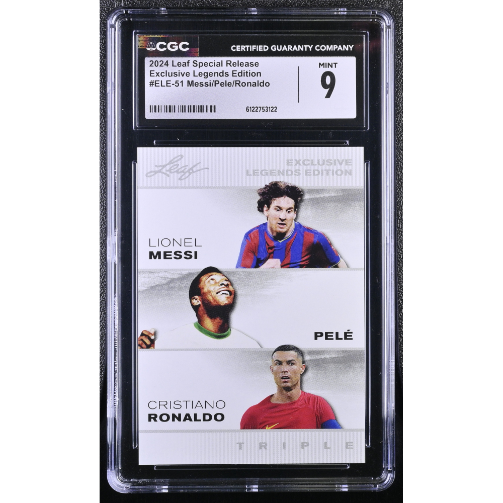 Messi / Pele / Ronaldo 2024 Leaf Special Release Exclusive Legends Edition #ELE51 (CGC 9) at PristineAuction.com