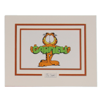 Jim Davis Signed "Garfield" 11x14 Custom Matted Cut Display (ACOA) at PristineAuction.com