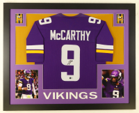 J.J. McCarthy Signed Custom Framed Jersey Display (Beckett) at PristineAuction.com