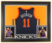 Jalen Brunson Signed Knicks Custom Framed Jersey Display (Beckett) at PristineAuction.com