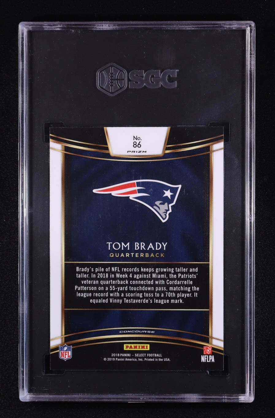 Tom Brady 2018 Select Prizm Silver #86 (SGC 10) at PristineAuction.com Tom Brady 2018 Select Prizm Silver #86 (SGC 10) at PristineAuction.com