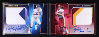 Joe Theismann / Lawrence Taylor 2025 Panini Silhouette VS 1 on 1 Booklet Autographs Holo Gold #3 #13/25 at PristineAuction.com