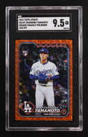 Yoshinobu Yamamoto 2024 Topps Update Orange Crackle Foil #US149 RC #183/299 (SGC 9.5) at PristineAuction.com