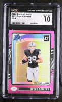 Brock Bowers 2024 Donruss Optic Pink #215 RC (CGC 10) at PristineAuction.com