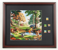 "Winnie The Pooh" by Thomas Kinkade Custom Framed Art Print Display with Set of (5) Winnie The Pooh Pins at PristineAuction.com