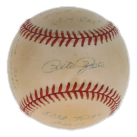 Pete Rose Signed OML Baseball with Multiple Stat Inscriptions (ReggieJackson.com) at PristineAuction.com