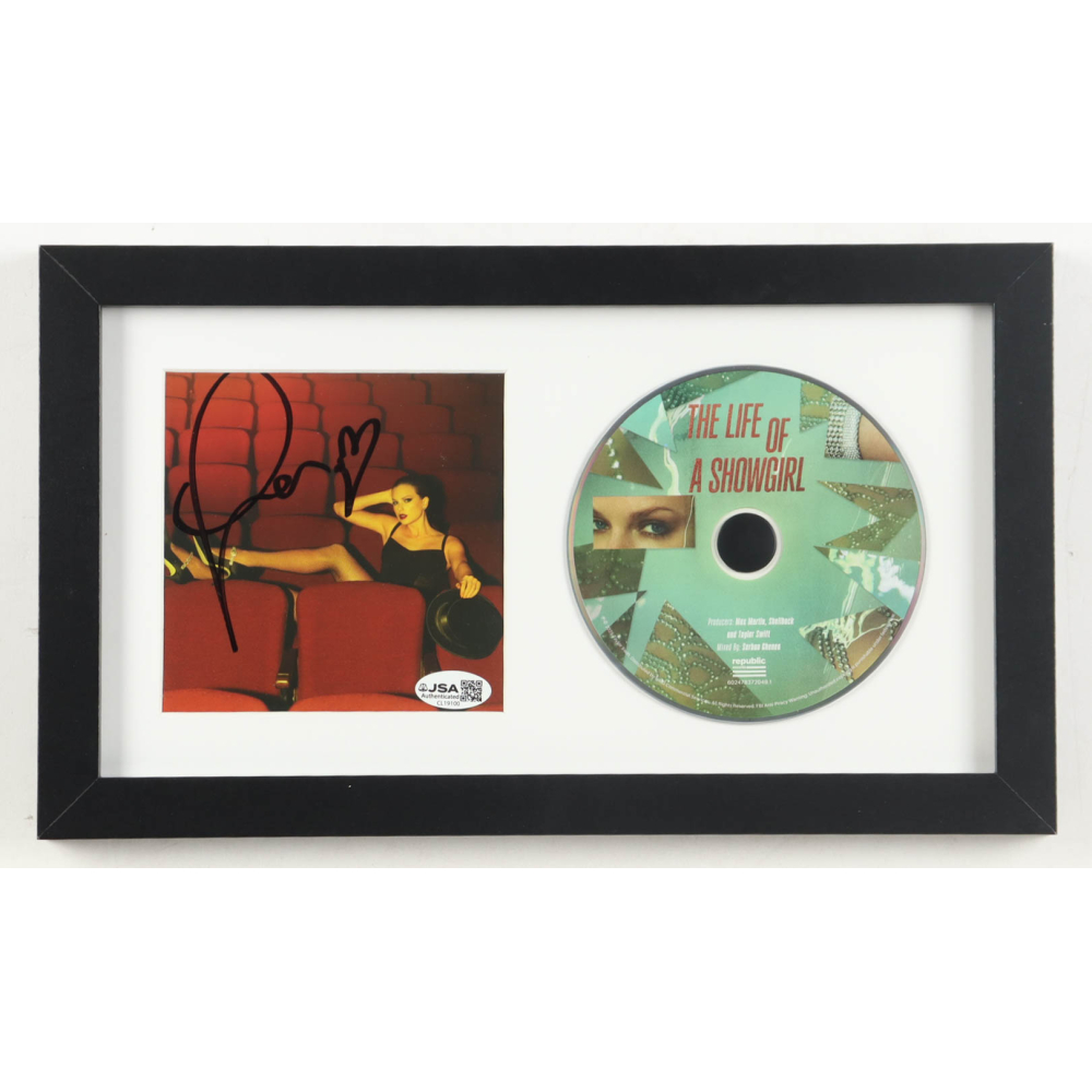 Taylor Swift Signed "The Life of a Showgirl" Custom Framed CD Insert Display with CD (JSA) at PristineAuction.com