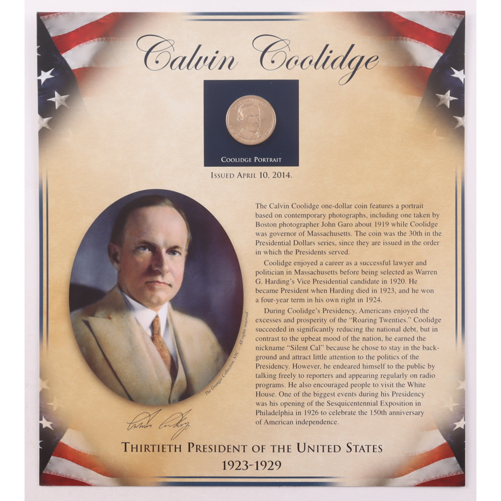 2014 U.S. Presidents Mint Sets Collection with Calvin Coolidge Dollar Coin & Historic U.S. Stamps at PristineAuction.com