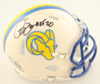 Isaac Bruce Signed Rams Retro Alternate Speed Mini Helmet Inscribed "HOF 20" (Beckett) at PristineAuction.com