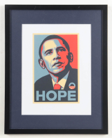 Barack Obama "Hope" Custom Framed Poster Displa at PristineAuction.com
