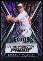 Jackson Holliday 2023 Leaf Exotic Pre-Production Proof Mojo Fish RC #1/1 at PristineAuction.com