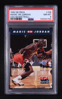 Michael Jordan 1992 SkyBox USA #105 / Magic on Jordan (PSA 8) at PristineAuction.com