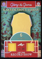 Kareem Abdul-Jabbar 2025 Leaf Glory of the Game Let the Record Show Spectrum Silver #LR10 #17/35 at PristineAuction.com