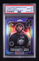 LeBron James 2019-20 Hoops Premium Stock Back Stage Pass Blue #7 (PSA 10) at PristineAuction.com