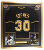Paul Skenes Signed Custom Framed Jersey Display with Topps Rookie Card Pin & Stat Plaque (JSA & MLB) at PristineAuction.com