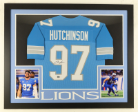 Aidan Hutchinson Signed Custom Framed Jersey Display (Beckett) at PristineAuction.com