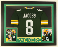 Josh Jacobs Signed Custom Framed Jersey Display (Beckett & Jacobs) at PristineAuction.com
