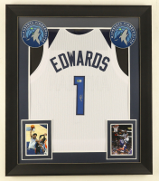 Anthony Edwards Signed Timberwolves Custom Framed Jersey Display (Beckett) at PristineAuction.com