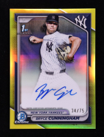 Bryce Cunningham 2024 Bowman Chrome Draft Autographs Yellow Refractors #CPABC RC #34/75 at PristineAuction.com